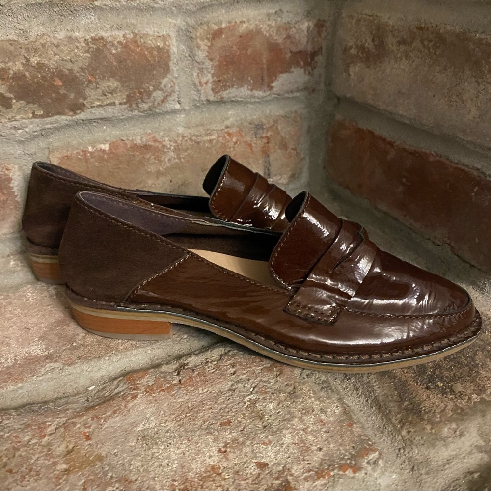 Kelsi Dagger Brooklyn Loafers Shoes Size 6 Shiny Brown